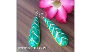 Wooden Earrings Painting Bali